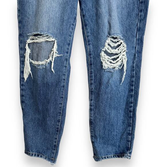 Good American Good Vintage Straight Distressed Indigo Wash Jeans Women's 4 27 - Picture 4 of 9